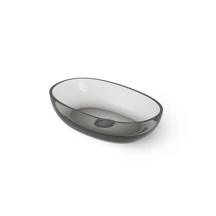 Dea Design Washbasins Раковина, накладная, без отв, Glasstech, прозрачная смола, цвет: Smoky Black R4