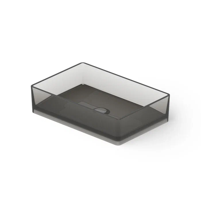 Dea Design Washbasins Раковина, накладная, без отв, Glasstech, прозрачная смола, цвет: Smoky Black R4