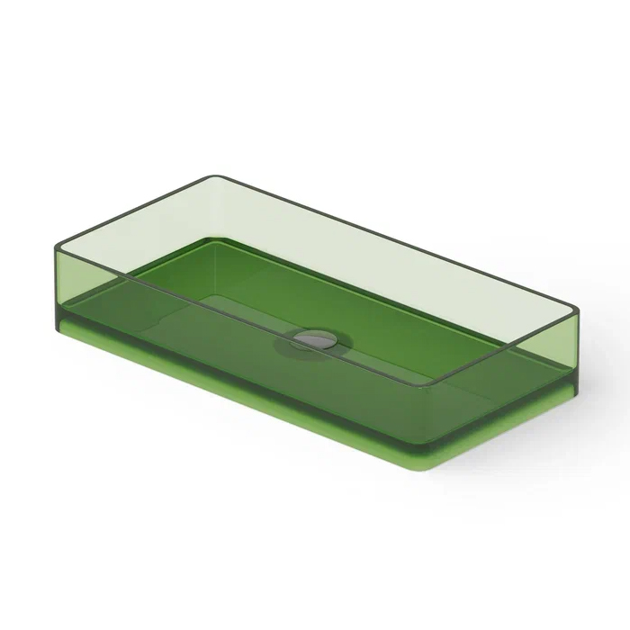 Dea Design Washbasins Раковина, накладная, без отв, Glasstech, прозрачная смола, цвет: Emerald R3