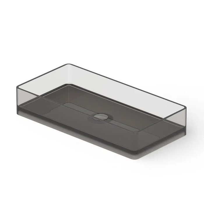 Dea Design Washbasins Раковина, накладная, без отв, Glasstech, прозрачная смола, цвет: Smoky Black R4