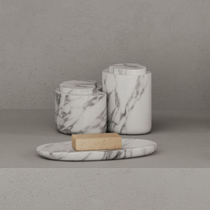 Dea Design Marble Мыльница настольная, из мрамора, цвет: Statuario White