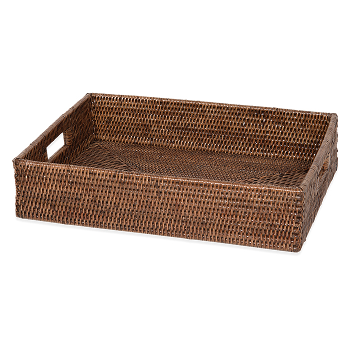 Decor Walther Basket TRAY Лоток-поднос, настольный, цвет: ротанг темный