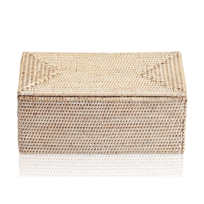 Decor Walther Basket UTBMD Универсальная коробка, с крышкой, настольная, цвет: ротанг светлый