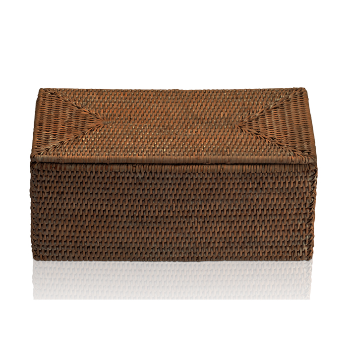Decor Walther Basket UTBMD Универсальная коробка, с крышкой, настольная, цвет: ротанг темный