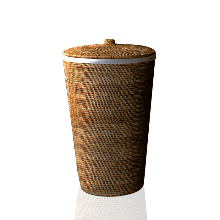 Decor Walther Basket WB Корзина для белья, с крышкой, напольная цвет: ротанг темный
