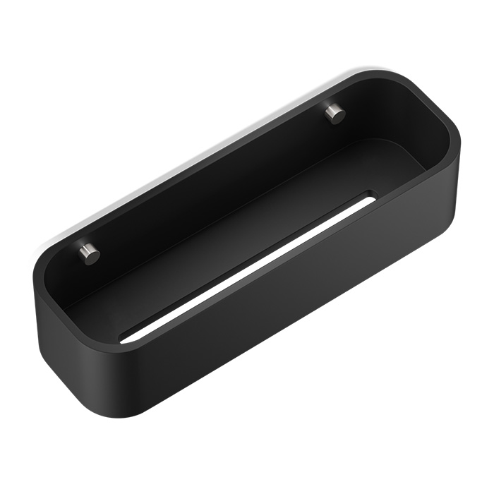Decor Walther Black Stone DCT30 Душевая полочка, подвесная, цвет: черный матовый / сталь матовая