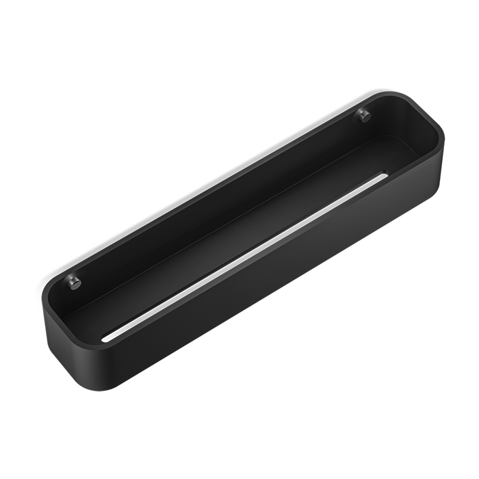 Decor Walther Black Stone Полочка для душа, подвесная, цвет: черный матовый/хром