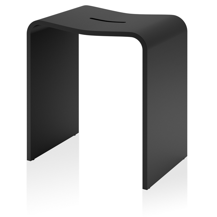Decor Walther Black Stone Stool Душевая табуретка, напольный, цвет: матовый черный