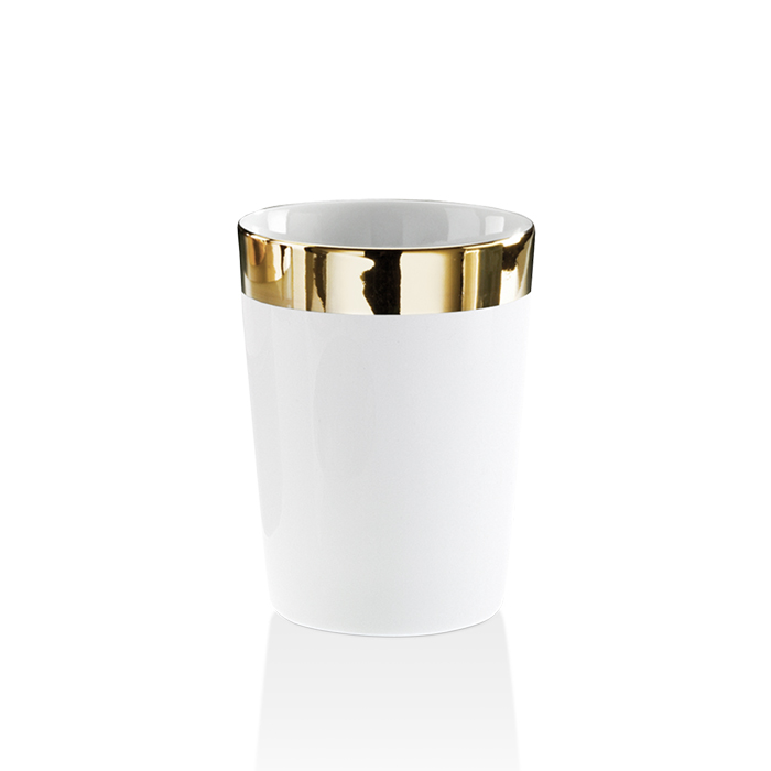 Decor Walther Bone BE50 Стакан настольный, фарфор, цвет: белый / золотой