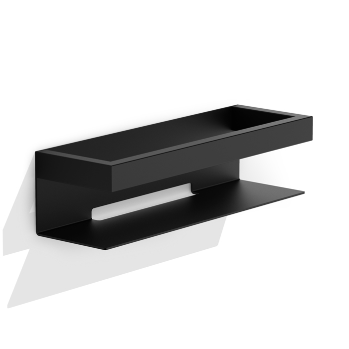 Decor Walther Brick Полка для душа, подвесная, цвет: черный матовый