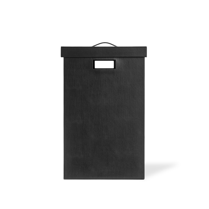 Decor Walther Brownie WB Корзина для белья, с крышкой, напольная, цвет: черная кожа