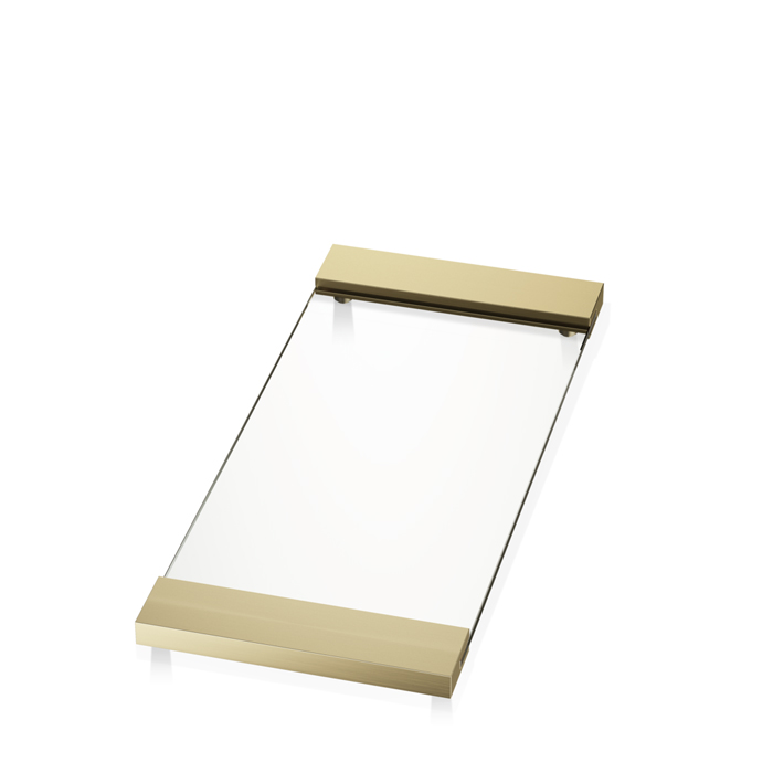 Decor Walther Classic Tab 37 Лоток универсальный, прозрачное стекло, настольный, цвет: золото матовое