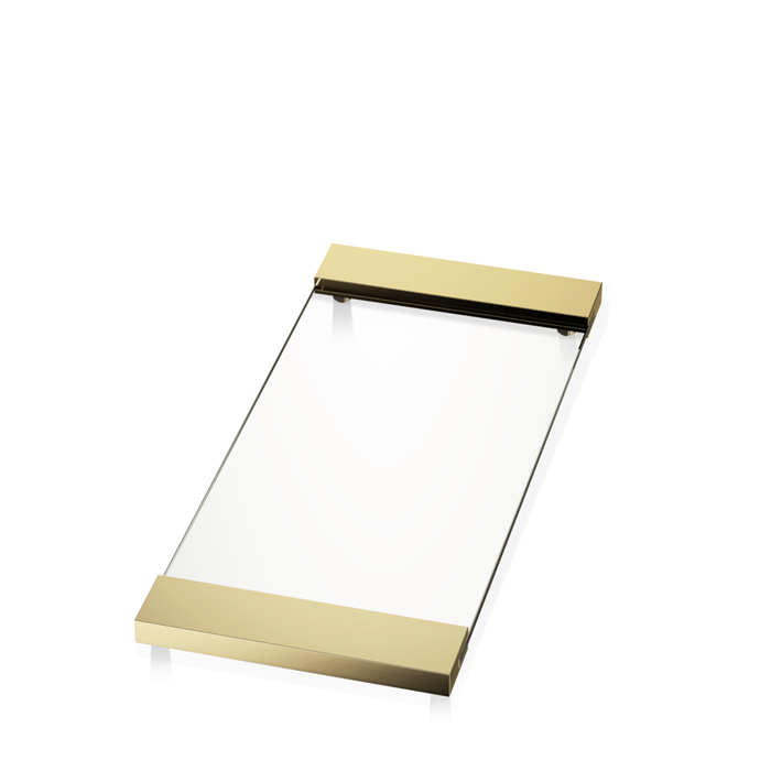 Decor Walther Classic Tab 37 Лоток универсальный, прозрачное стекло, настольный, цвет: золото