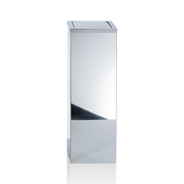 Decor Walther DW 1013 Корзина для бумаги, с крышкой, напольная, цвет: сталь полированная