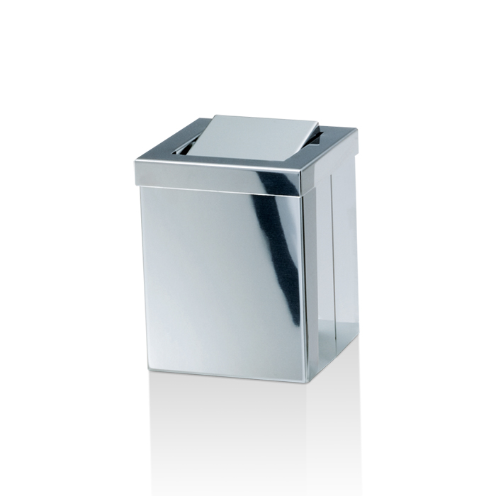 Decor Walther DW 1130 Корзина для бумаги, с крышкой, напольная, цвет: сталь полированная