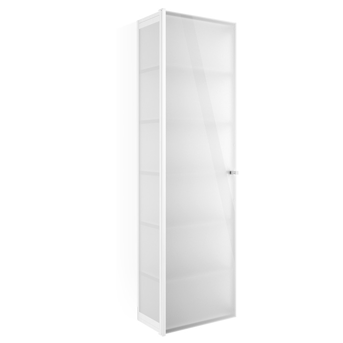 Decor Walther Glas S 4 Шкаф напольный, стекло белое, цвет: хром