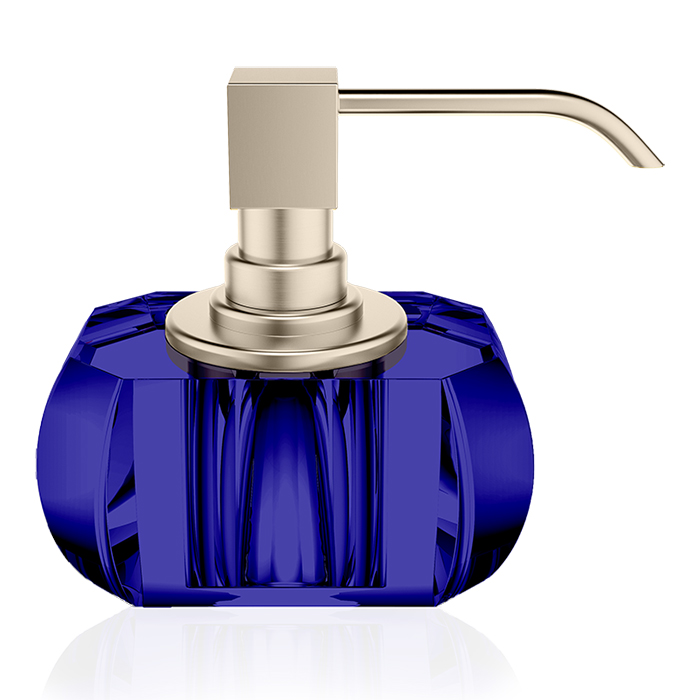 Decor Walther KR BMD Kristall Дозатор для жидкого мыла, настольный, цвет: Capri Blue/Nickel satin