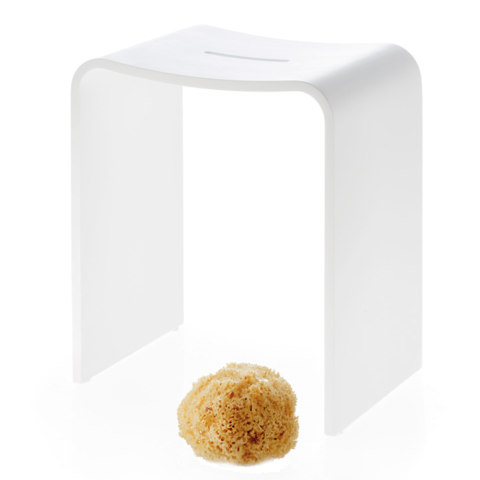 Decor Walther Stone Stool Душевая табуретка, напольная, цвет: белый