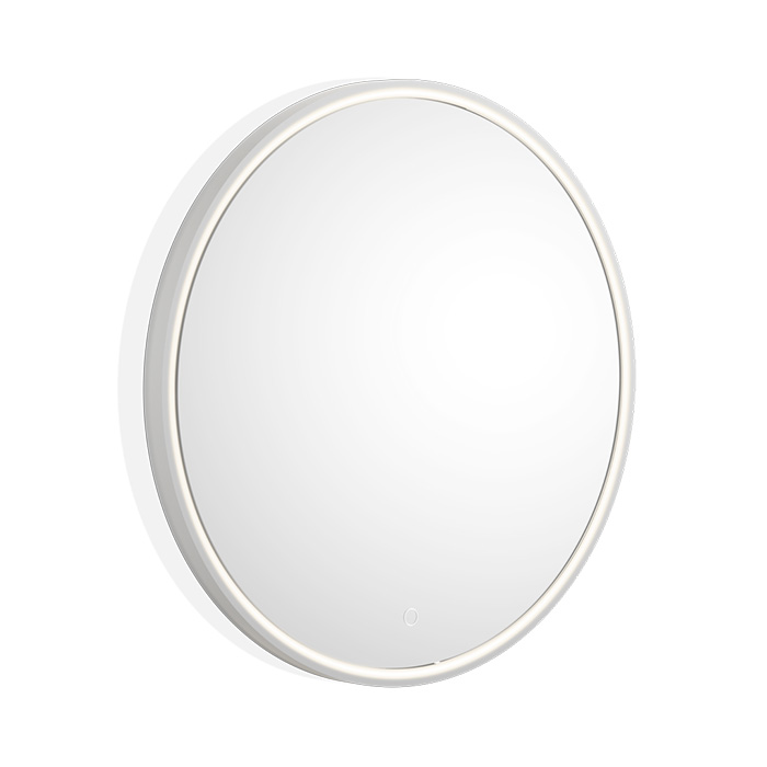 Decor Walther Stone Зеркало круглое, LED, искусственный камень, подвесное, цвет: белый