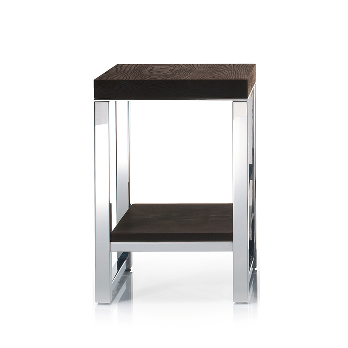 Decor Walther Wood HM Табурет, напольная, цвет: сталь полированная / темный ясень