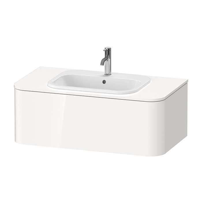 Duravit Happy D.2 Plus Тумба подвесная, с раковиной и 1 ящиком, цвет: белый глянцевый