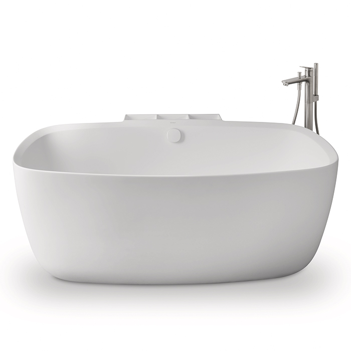 Duravit Aurena Ванна пристенная, материал DuroCast Plus, сливной гарнитур, цвет: белый матовый