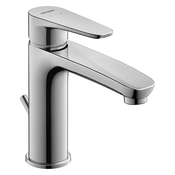 Duravit B.1 Смеситель для раковины, 1 отв, с донным клапаном, излив, цвет: хром