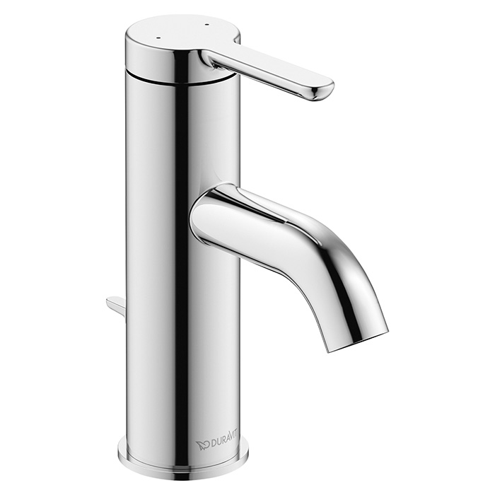 Duravit C.1 Смеситель для раковины, 1 отв, с донным клапаном, излив, цвет: хром