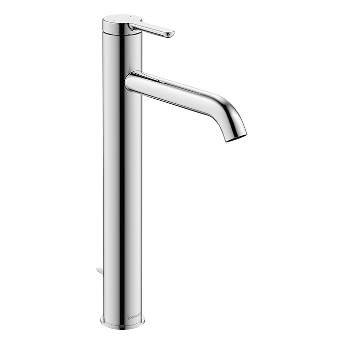 Duravit C.1 Смеситель для раковины, высокий, 1 отв, с донным клапаном, излив, цвет: хром