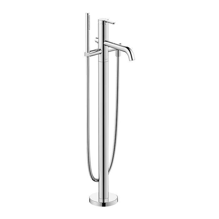 Duravit C.1 Смеситель для ванны, напольный, с ручным душем, цвет: хром