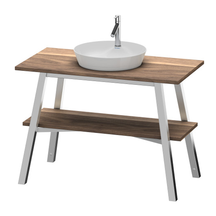 Duravit Cape Cod Консоль, деревянная напольная с 1 полкой, с раковиной на 1 отв, цвет: Американский орех с раковиной