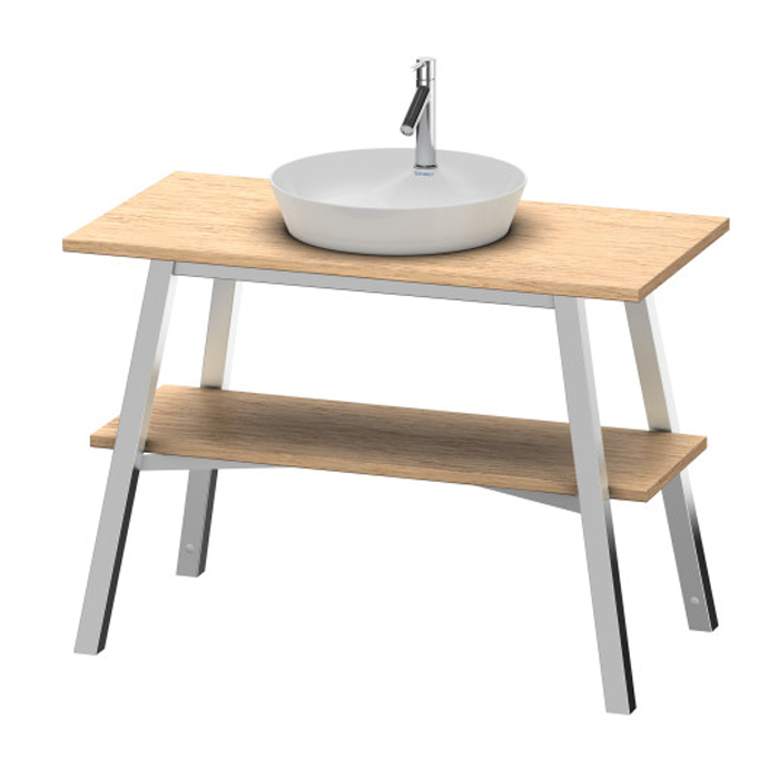 Duravit Cape Cod Консоль, деревянная напольная с 1 полкой, с раковиной на 1 отв, цвет:европейский дуб