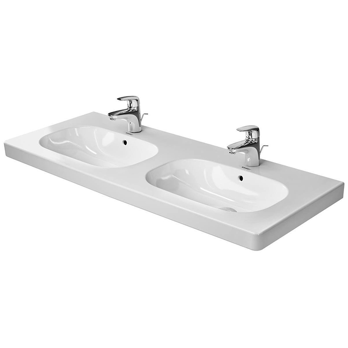 Duravit D-Code Раковина для мебели, с 1 отв, двойная, с перел, цвет: белый