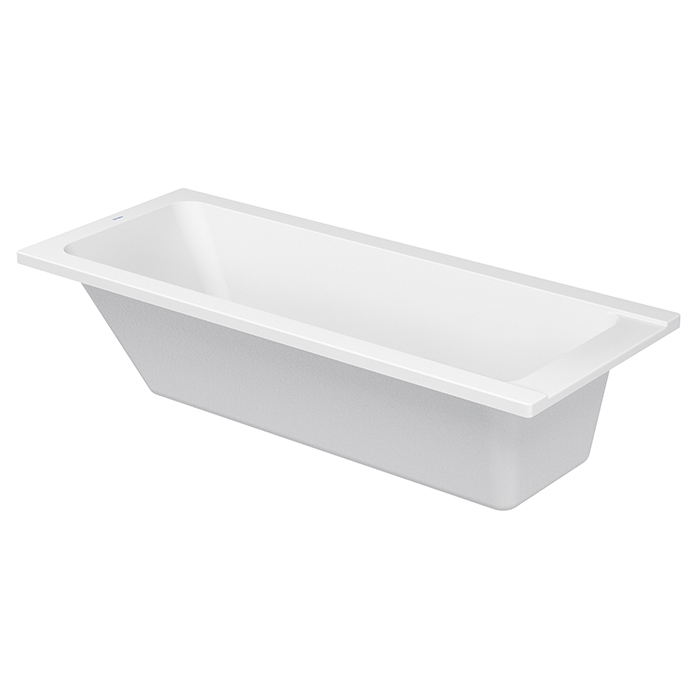 Duravit D-Code Ванна акриловая прямоугольная, встраиваемая, с 1 наклоном для спины, выпуск центральный, цвет: белый