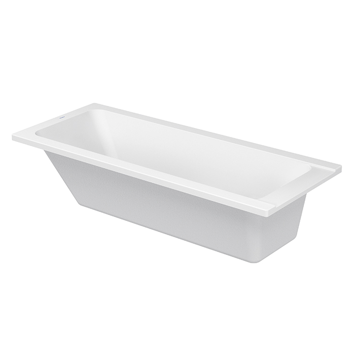 Duravit D-Code Ванна акриловая прямоугольная, встраиваемая, с 1 наклоном для спины, выпуск центральный, цвет: белый