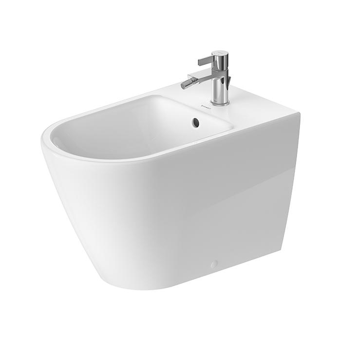 Duravit D-Neo Биде напольное, с переливом, с 1 отв, WonderGliss, цвет: белый