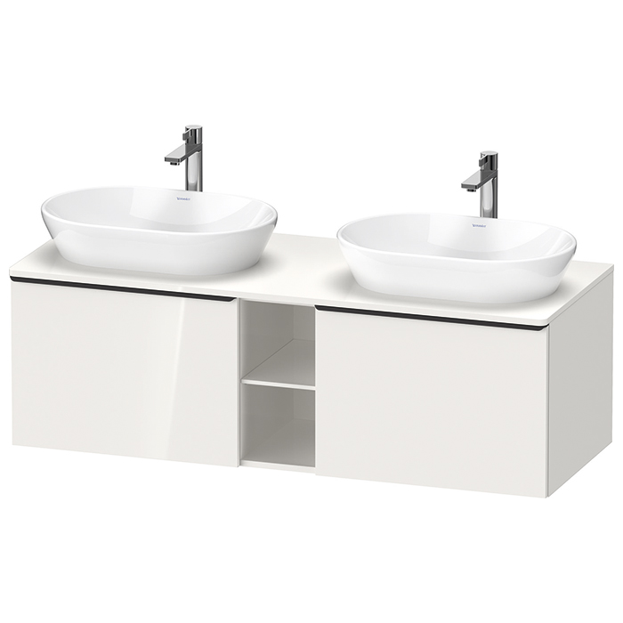 Duravit D-Neo Тумбочка подвесная, 2 раковины, 2 ящика, цвет: белый высокоглянцевый