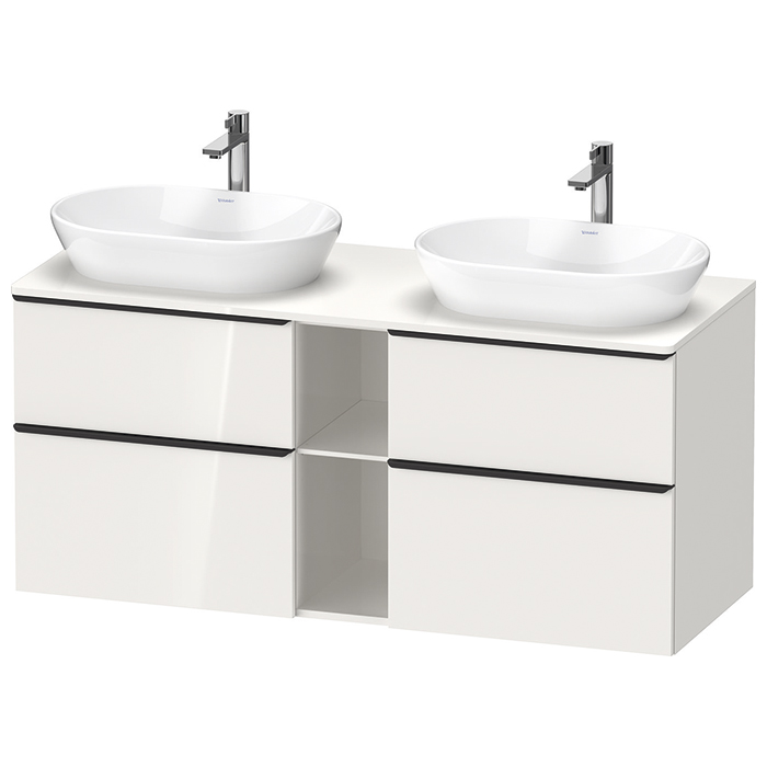 Duravit D-Neo Тумбочка подвесная, 2 раковины, 2 ящика, цвет: белый высокоглянцевый