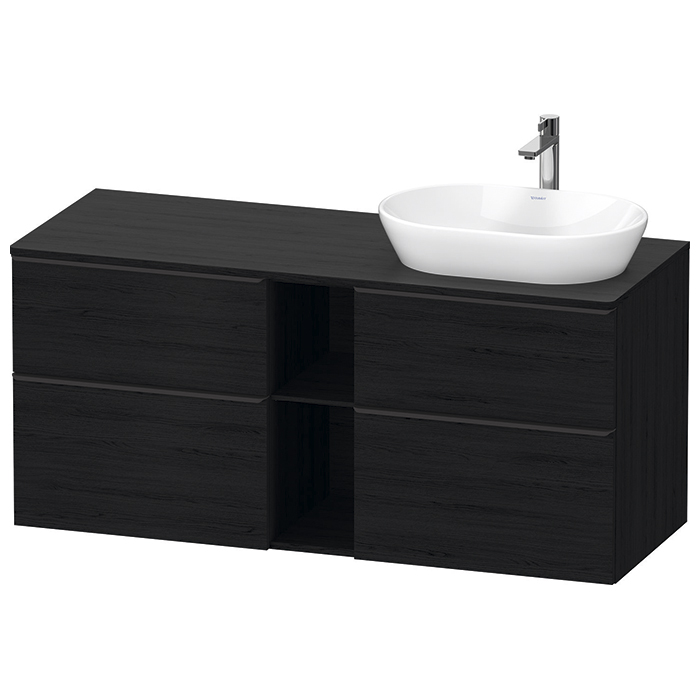 Duravit D-Neo Тумбочка подвесная, раковина, 2 ящика, цвет: Black Oak