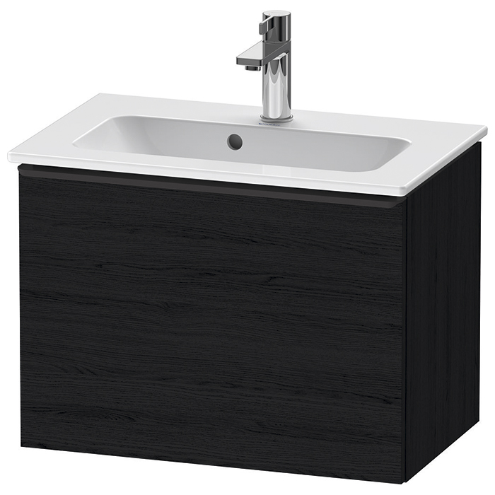 Duravit D-Neo Тумбочка подвесная Compact, раковина, 1 ящик, цвет: Black Oak