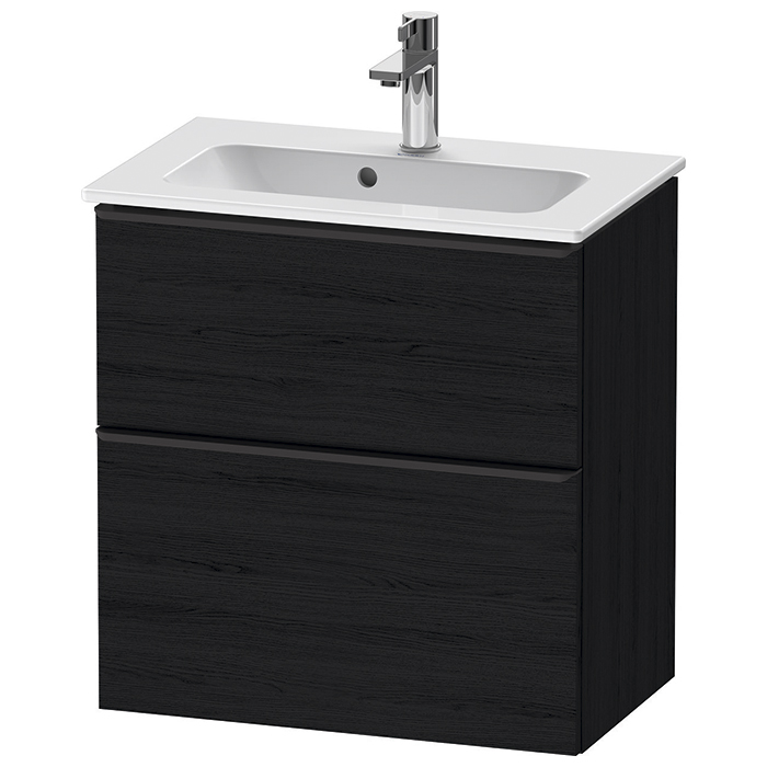 Duravit D-Neo Тумбочка подвесная Compact, раковина, 1 ящик, цвет: Black Oak