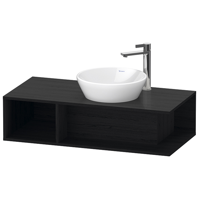 Duravit D-Neo Тумбочка подвесная компакт, раковина, 1 открытое отделение на левой стороне, цвет: Black Oak