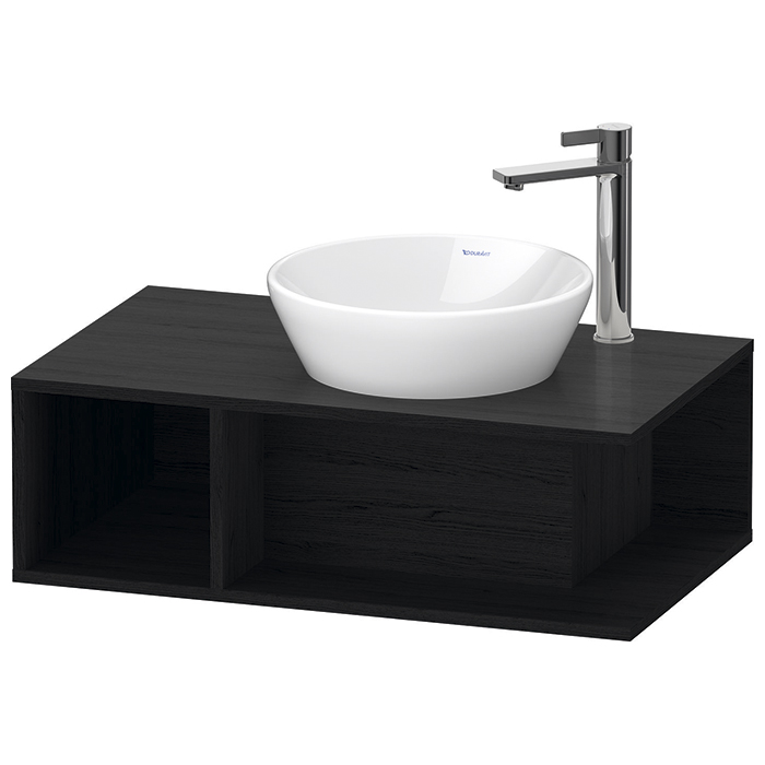 Duravit D-Neo Тумбочка подвесная компакт, раковина, 1 открытое отделение на левой стороне, цвет: Black Oak
