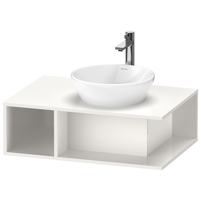 Duravit D-Neo Тумбочка подвесная компакт, раковина, 1 открытое отделение на левой стороне, цвет: белый высокоглянцевый