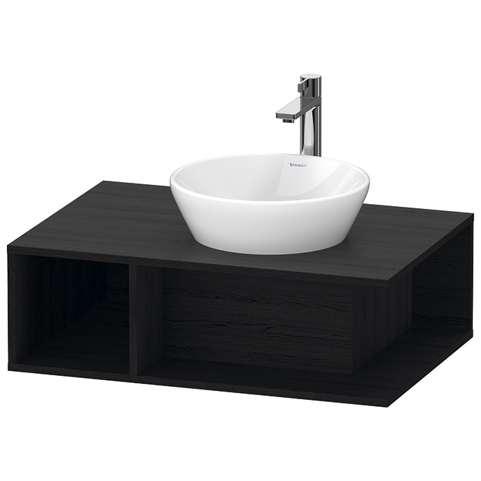 Duravit D-Neo Тумбочка подвесная компакт, раковина, 1 открытое отделение на левой стороне, цвет: Black Oak