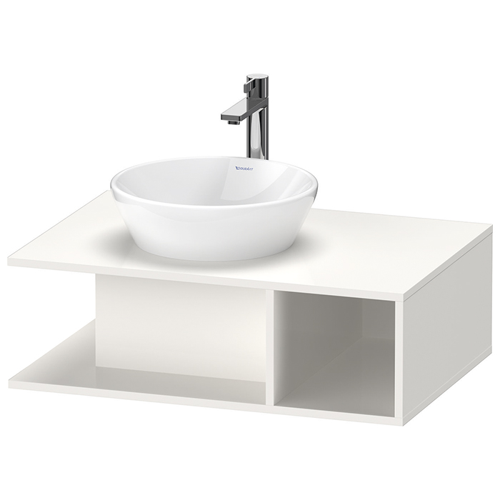 Duravit D-Neo Тумбочка подвесная компакт, раковина, 1 открытое отделение на правой стороне, цвет: белый высокоглянцевый