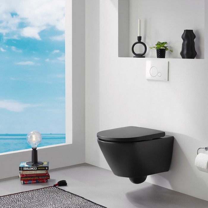 Duravit D-Neo Унитаз, подвесной, безободковый, цвет: чёрный матовый
