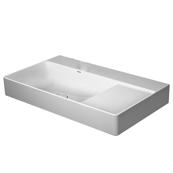 Duravit DuraSquare Раковина подвесная, Sx, с отметками на 2 отв, без перелива, цвет: белый