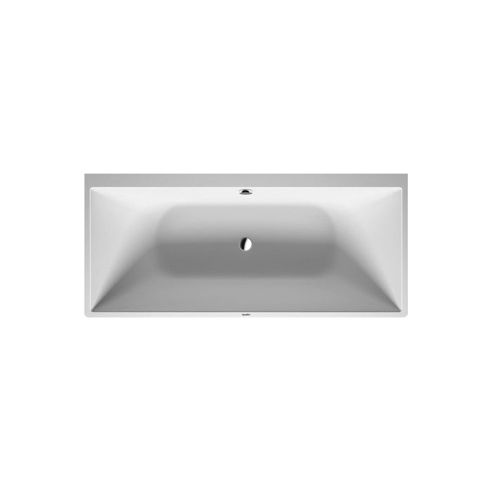 Duravit DuraSquare Ванна, пристенный вариант, с ножками и панелью, с 2 наклонами для спины, цвет: белый