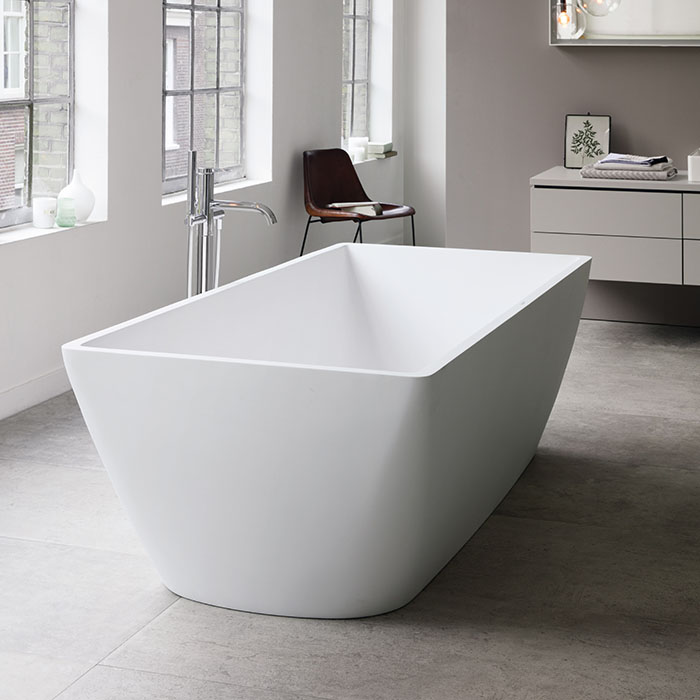 Duravit DuraSquare Ванна, отдельностоящая с панелью и ножками, со спец слив-переливом, цвет: белый